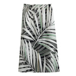 Black White Tropical Leaf Pattern Print Cotton Front Slit Maxi Skirt