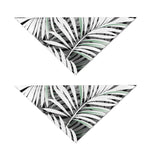 Black White Tropical Leaf Pattern Print Dog Bandana