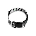 Black White Tropical Leaf Pattern Print Dog Collar