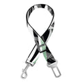 Black White Tropical Leaf Pattern Print Dog Seat Belt