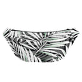 Black White Tropical Leaf Pattern Print Fanny Pack