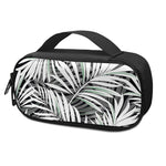 Black White Tropical Leaf Pattern Print Insulin Cooler Travel Case