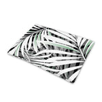 Black White Tropical Leaf Pattern Print Pet Cooling Mat Cover