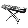 Black White Tropical Leaf Pattern Print Piano Keyboard Cover