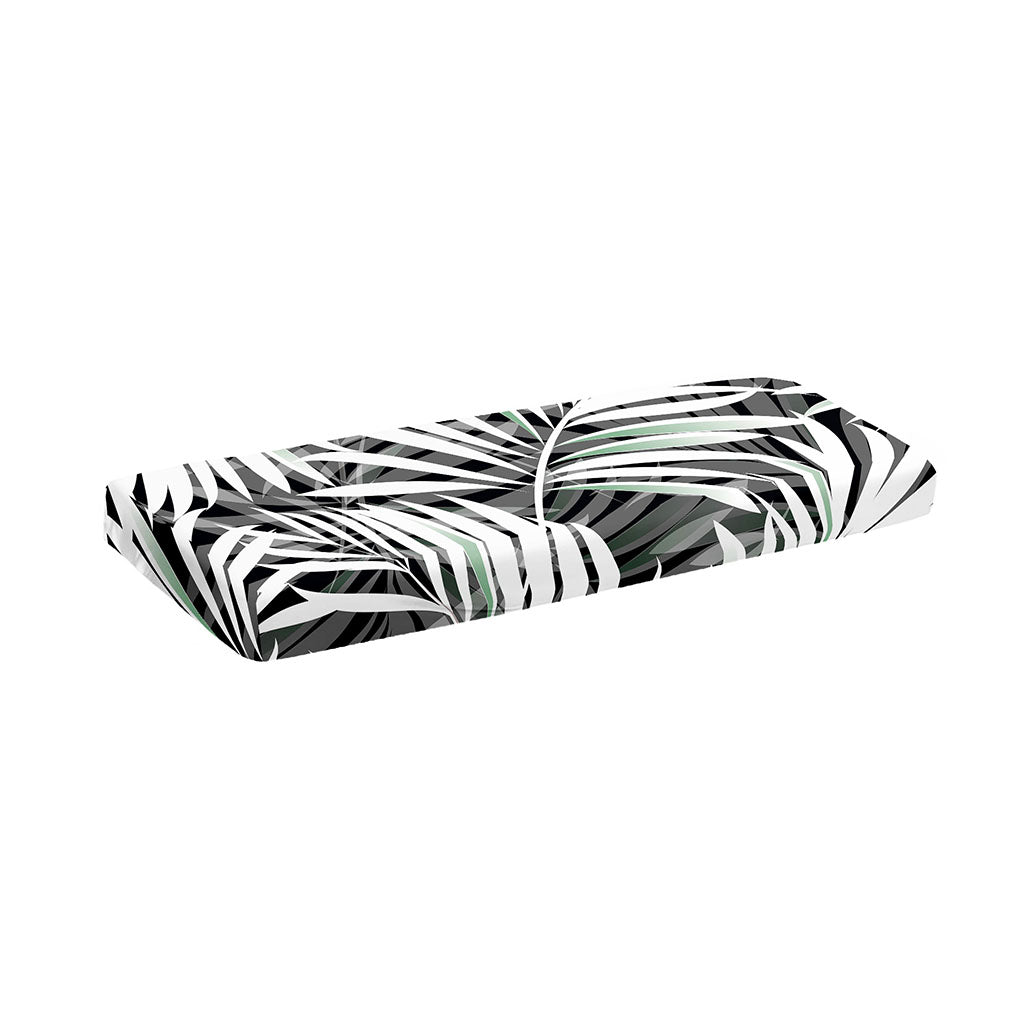 Black White Tropical Leaf Pattern Print Piano Keyboard Cover