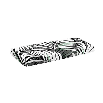 Black White Tropical Leaf Pattern Print Piano Keyboard Cover