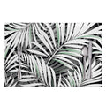 Black White Tropical Leaf Pattern Print Placemat
