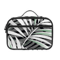 Black White Tropical Leaf Pattern Print Portable Lunch Bag