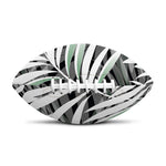 Black White Tropical Leaf Pattern Print Rugby Ball