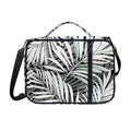 Black White Tropical Leaf Pattern Print Shoulder Strap Bible Bag