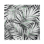 Black White Tropical Leaf Pattern Print Silk Bandana