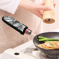 Black White Tropical Leaf Pattern Print Skillet Handle Cover