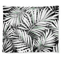 Black White Tropical Leaf Pattern Print Tapestry