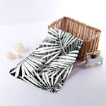 Black White Tropical Leaf Pattern Print Towel