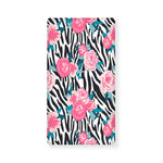 Black White Zebra Floral Pattern Print Baby Crib Sheet
