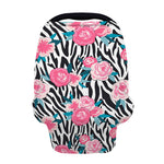 Black White Zebra Floral Pattern Print Baby Seat Cover