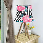 Black White Zebra Floral Pattern Print Bell Lamp Shade