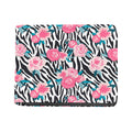 Black White Zebra Floral Pattern Print Bifold Wallet
