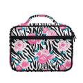 Black White Zebra Floral Pattern Print Briefcase Bible Bag