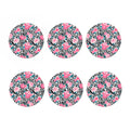Black White Zebra Floral Pattern Print Coaster Set