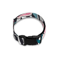 Black White Zebra Floral Pattern Print Dog Collar