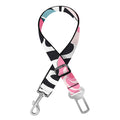Black White Zebra Floral Pattern Print Dog Seat Belt