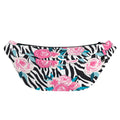 Black White Zebra Floral Pattern Print Fanny Pack