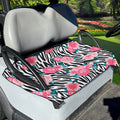 Black White Zebra Floral Pattern Print Golf Cart Seat Cover