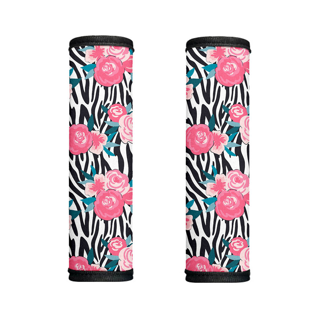 Black White Zebra Floral Pattern Print Handle Covers