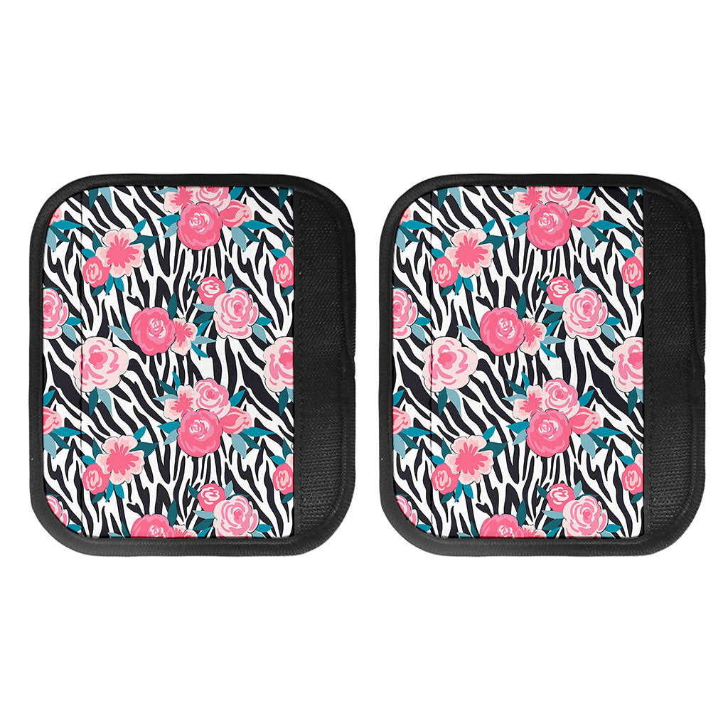 Black White Zebra Floral Pattern Print Handle Covers