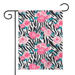 Black White Zebra Floral Pattern Print House Flag