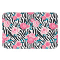 Black White Zebra Floral Pattern Print Indoor Door Mat