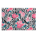 Black White Zebra Floral Pattern Print Placemat