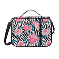 Black White Zebra Floral Pattern Print Shoulder Strap Bible Bag