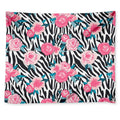 Black White Zebra Floral Pattern Print Tapestry