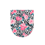 Black White Zebra Floral Pattern Print Toilet Lid Cover
