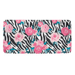 Black White Zebra Floral Pattern Print Towel