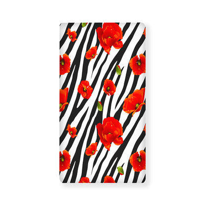 Black White Zebra Flower Pattern Print Baby Crib Sheet