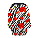Black White Zebra Flower Pattern Print Baby Seat Cover