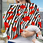 Black White Zebra Flower Pattern Print Baby Seat Cover