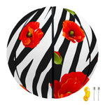 Black White Zebra Flower Pattern Print Basketball
