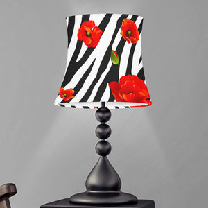 Black White Zebra Flower Pattern Print Bell Lamp Shade