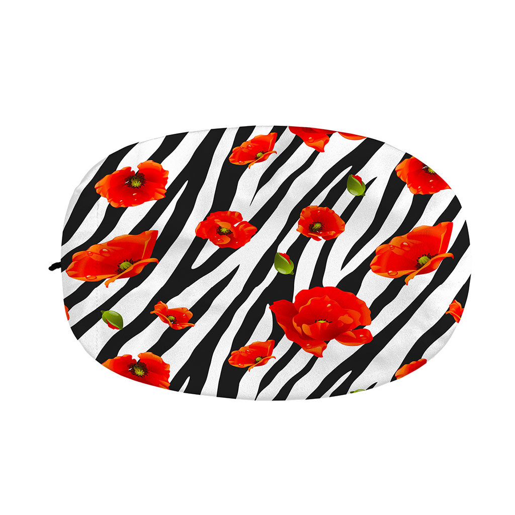 Black White Zebra Flower Pattern Print Car Side Mirror Covers