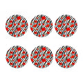 Black White Zebra Flower Pattern Print Coaster Set