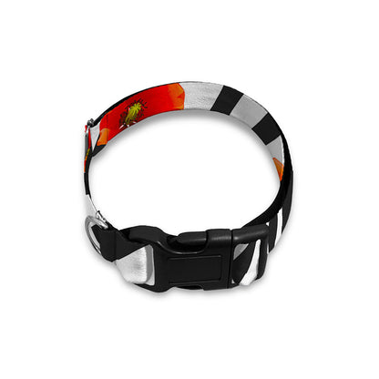 Black White Zebra Flower Pattern Print Dog Collar