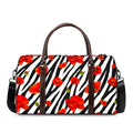 Black White Zebra Flower Pattern Print Duffel Bag