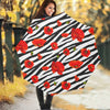 Black White Zebra Flower Pattern Print Foldable Umbrella