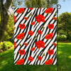 Black White Zebra Flower Pattern Print Garden Flag