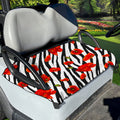 Black White Zebra Flower Pattern Print Golf Cart Seat Cover