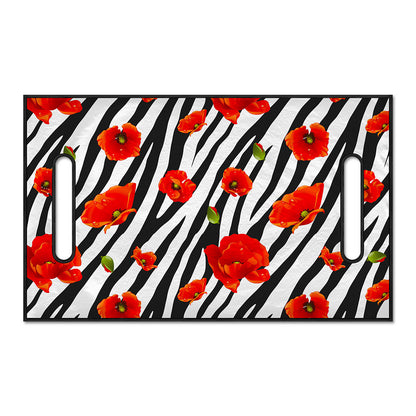 Black White Zebra Flower Pattern Print Golf Cart Seat Cover